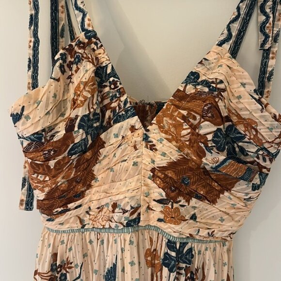 Ulla Johnson Brown and Orange Ruffled Tiered Maxi Dress - Picture 4 of 10